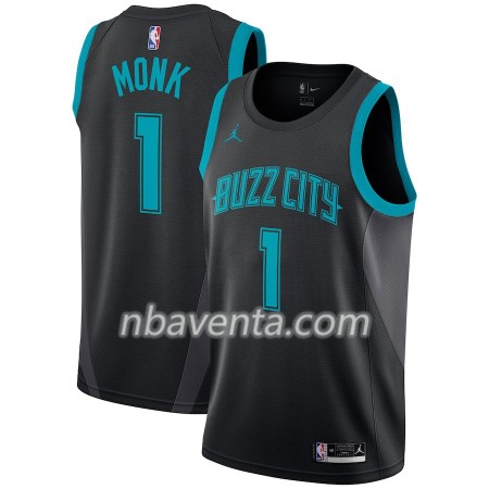 Camiseta Hombre Charlotte Hornets Malik Monk 1 2018-19 Jordan Brand City Edition Negro Swingman